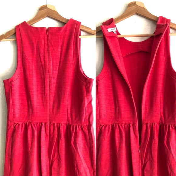 Madewell Keynote Ponte Red Fit and Flare sleeveless Dress in size Small - Picture 3 of 8